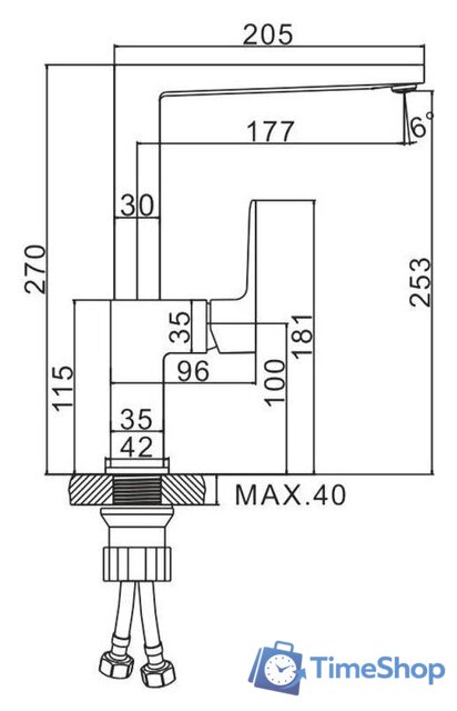 Смеситель Ledeme H73 L4073 - Изображение №5 — Интернет-магазин Time-Shop