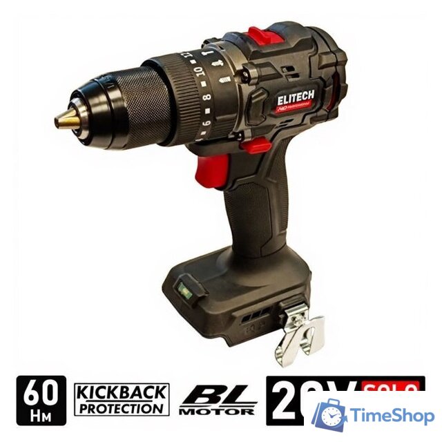 Ударная дрель-шуруповерт ELITECH CD 20ISL2 HD E2201.041.00 (без АКБ) - Изображение №1 — Интернет-магазин Time-Shop
