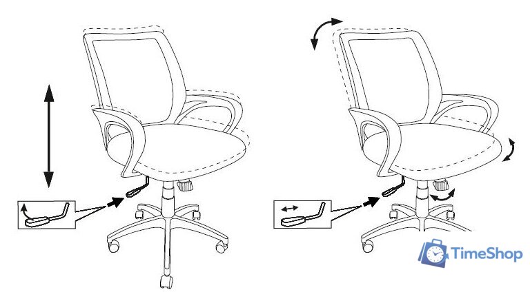 Офисное кресло Бюрократ CH-695N/DG/TW-11 (черный/серый) - Изображение №6 — Интернет-магазин Time-Shop