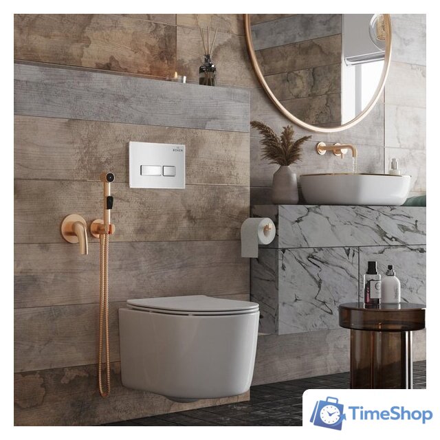 Унитаз подвесной Roxen Simple Compact в комплекте с инсталляцией StounFix Dual Fresh 6 в 1 964407 (кнопка: белое стекло) - Изображение №12 — Интернет-магазин Time-Shop