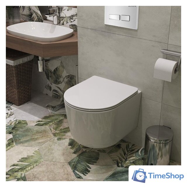 Унитаз подвесной Roxen Simple Compact в комплекте с инсталляцией StounFix Dual Fresh 6 в 1 964407 (кнопка: белое стекло) - Изображение №11 — Интернет-магазин Time-Shop