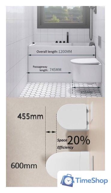 Унитаз подвесной Roxen Simple Compact в комплекте с инсталляцией StounFix Dual Fresh 6 в 1 964407 (кнопка: белое стекло) - Изображение №23 — Интернет-магазин Time-Shop