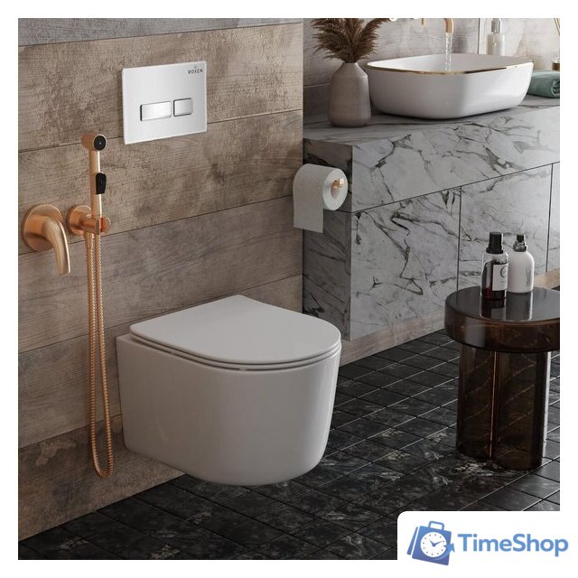 Унитаз подвесной Roxen Simple Compact в комплекте с инсталляцией StounFix Dual Fresh 6 в 1 964407 (кнопка: белое стекло) - Изображение №17 — Интернет-магазин Time-Shop