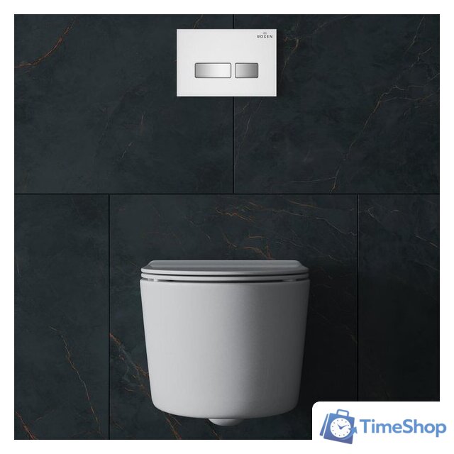 Унитаз подвесной Roxen Simple Compact в комплекте с инсталляцией StounFix Dual Fresh 6 в 1 964407 (кнопка: белое стекло) - Изображение №13 — Интернет-магазин Time-Shop