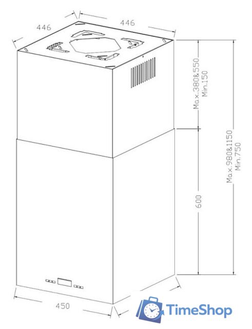 Кухонная вытяжка Korting Cube KHA 45970 W - Изображение №4 — Интернет-магазин Time-Shop