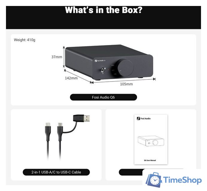 Цифро-аналоговый преобразователь Fosi Audio Q6 - Изображение №3 — Интернет-магазин Time-Shop