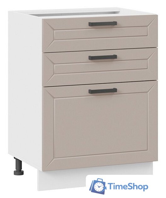 Шкаф напольный Трия Лорас 1Н6Я3 (белый/холст латте) - Изображение №1 — Интернет-магазин Time-Shop