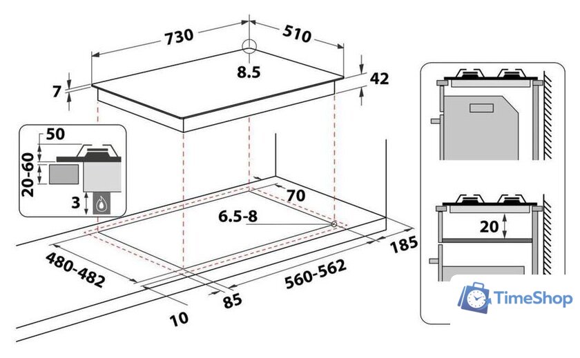 Варочная панель Whirlpool GMWL728/IXL - Изображение №5 — Интернет-магазин Time-Shop