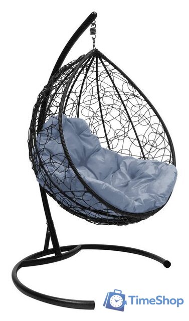 Подвесное кресло M-Group Капля 11020409 (черный ротанг/серая подушка) - Изображение №1 — Интернет-магазин Time-Shop