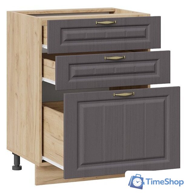 Шкаф напольный Трия Лина 1Н6Я3 (дуб крафт золотой/графит) - Изображение №2 — Интернет-магазин Time-Shop