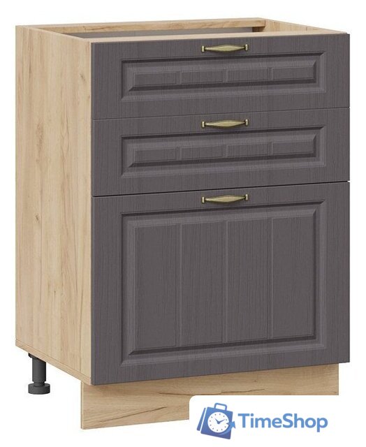 Шкаф напольный Трия Лина 1Н6Я3 (дуб крафт золотой/графит) - Изображение №1 — Интернет-магазин Time-Shop