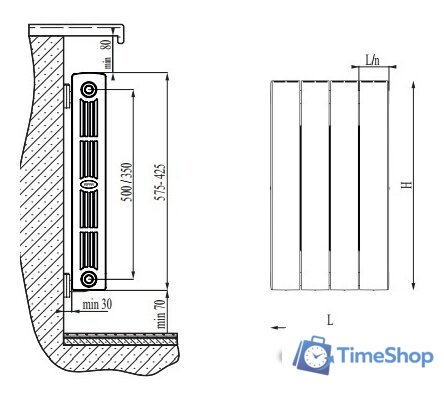 Биметаллический радиатор Rifar SUPReMO 500 (6 секций, белый) - Изображение №2 — Интернет-магазин Time-Shop