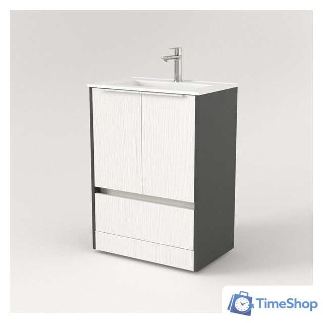  Дабер Тумба под умывальник 017 WeltWasser Deilbach 7517-70 Т17.7W.0.20Б (белый древесный/серый/ручка белая) - Изображение №2 — Интернет-магазин Time-Shop