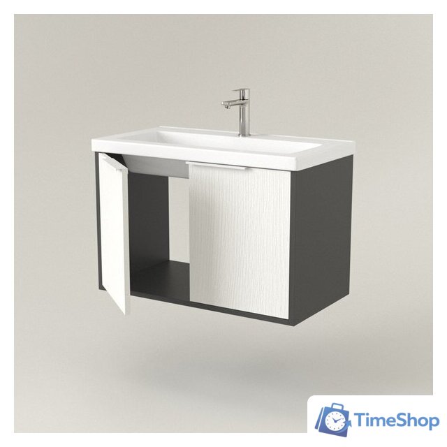  Дабер Тумба под умывальник 018 Тобага/Эридан 80 Т18.8Т.0.20Б (белый древесный/серый/ручка белая) - Изображение №3 — Интернет-магазин Time-Shop