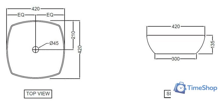 Умывальник Jaquar ARS-WHT-39901 - Изображение №2 — Интернет-магазин Time-Shop