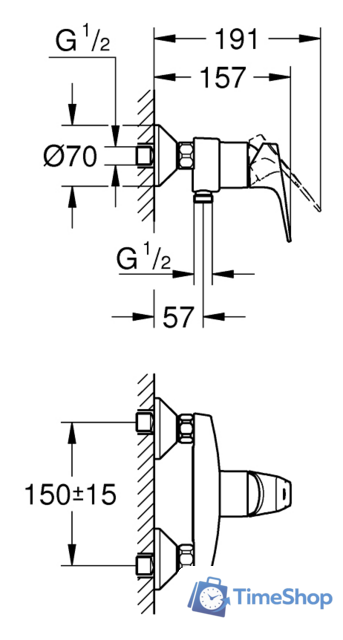 Смеситель Grohe BauFlow 23755000 - Изображение №2 — Интернет-магазин Time-Shop