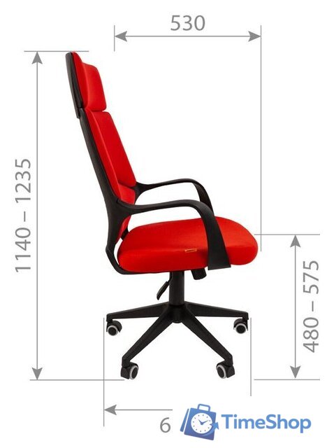 Офисное кресло CHAIRMAN 525 (T-02 голубой) - Изображение №5 — Интернет-магазин Time-Shop