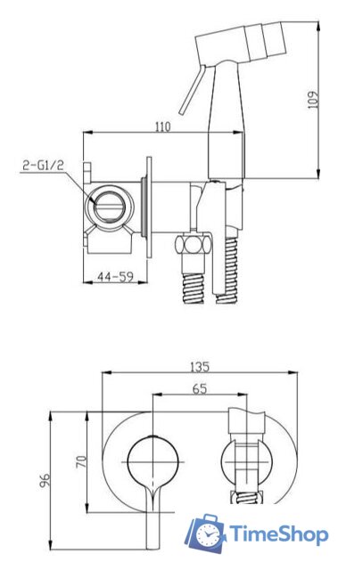 Гигиенический душ Raglo R20.52.03 - Изображение №2 — Интернет-магазин Time-Shop