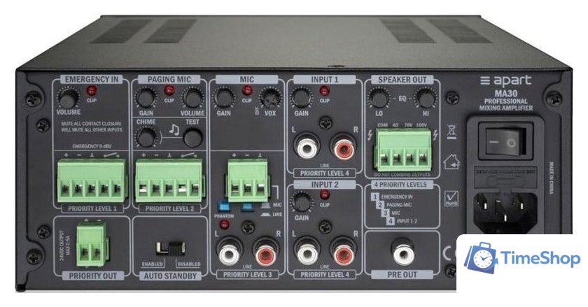 Трансляционный усилитель Apart Audio MA30 - Изображение №2 — Интернет-магазин Time-Shop