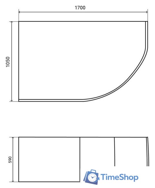 Ванна Lauter Geneva 170x105 2103170L (с каркасом) - Изображение №12 — Интернет-магазин Time-Shop