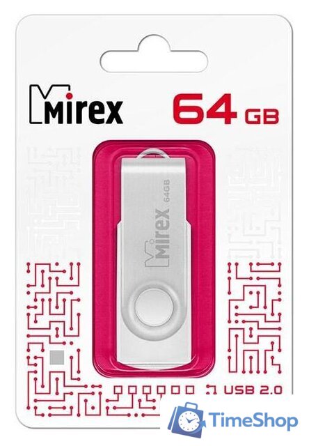 USB Flash Mirex Swivel White 64GB 13600-FMUSWT64 - Изображение №2 — Интернет-магазин Time-Shop