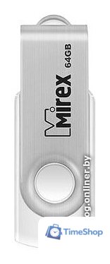 USB Flash Mirex Swivel White 64GB 13600-FMUSWT64 - Изображение №1 — Интернет-магазин Time-Shop