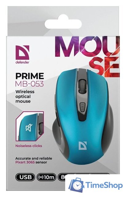 Мышь Defender Prime MB-053 (бирюзовый) - Изображение №7 — Интернет-магазин Time-Shop