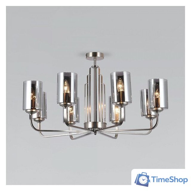 Люстра средней высоты Евросвет Defi 60138/8 сатин-никель - Изображение №1 — Интернет-магазин Time-Shop