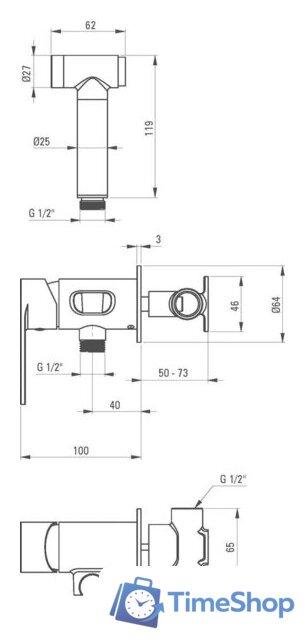 Гигиенический душ Deante Alpinia BGA_Z34M - Изображение №2 — Интернет-магазин Time-Shop