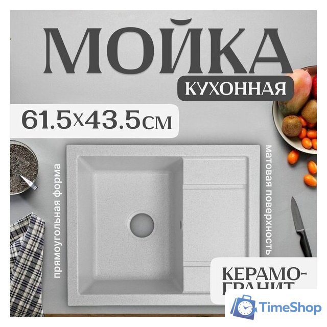 Кухонная мойка Saniteco Fortis (серый) - Изображение №1 — Интернет-магазин Time-Shop