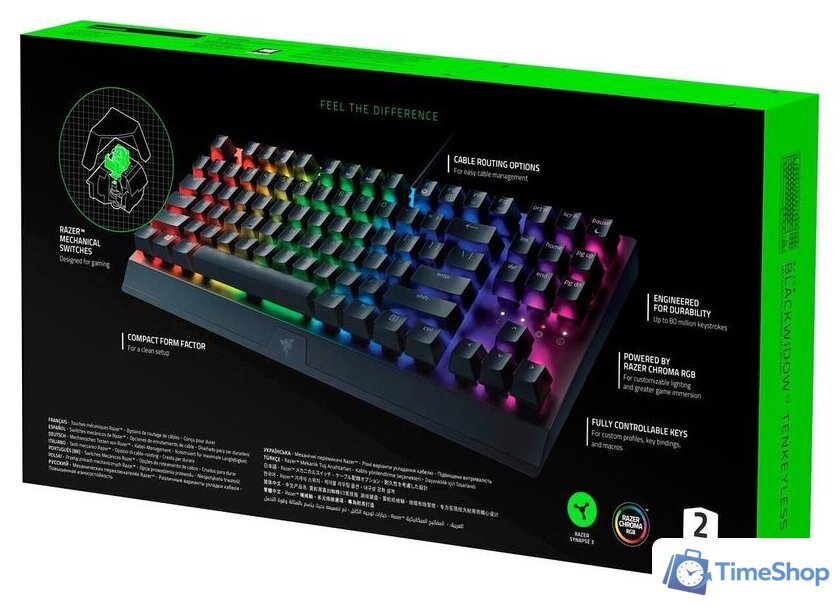Клавиатура Razer BlackWidow V3 Tenkeyless Yellow Switch (нет кириллицы) - Изображение №9 — Интернет-магазин Time-Shop