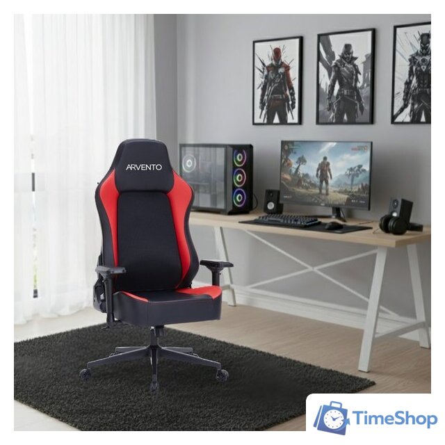 Игровое (геймерское) кресло Arvento Benefit (черный/красный) - Изображение №11 — Интернет-магазин Time-Shop
