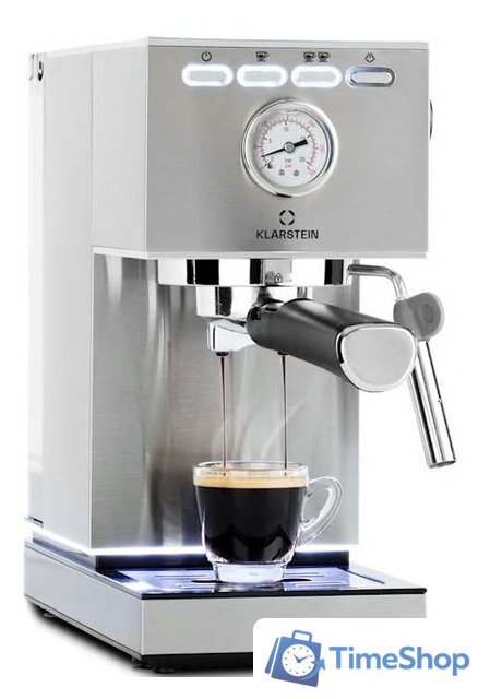 Рожковая кофеварка Klarstein Pausa (серебристый) - Изображение №1 — Интернет-магазин Time-Shop