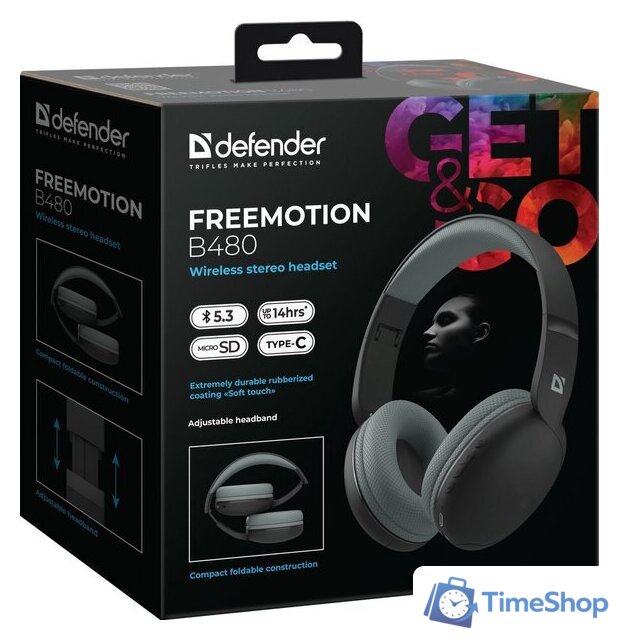 Наушники Defender FreeMotion B480 (черный) - Изображение №9 — Интернет-магазин Time-Shop