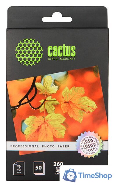 Фотобумага CACTUS Суперглянцевая A6 260 г/кв.м. 50 листов (CS-HGA626050) - Изображение №1 — Интернет-магазин Time-Shop