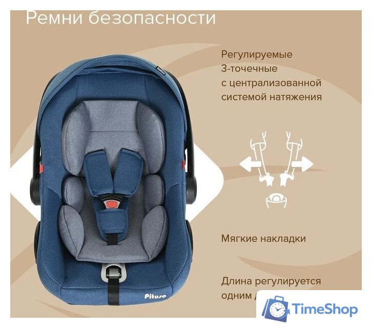Детское автокресло Pituso Santiso R201 (джинс/светло-серый) - Изображение №13 — Интернет-магазин Time-Shop