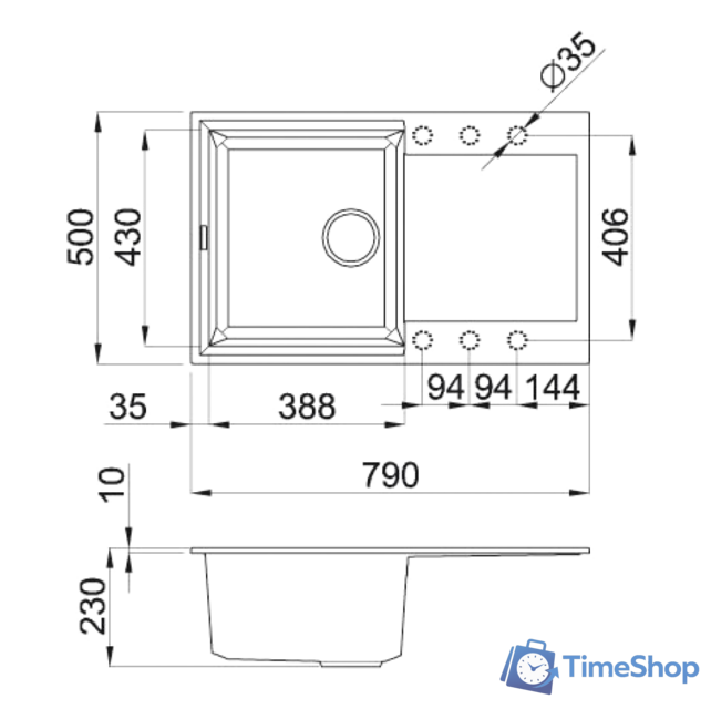 Кухонная мойка Elleci Easy 300 Ghisa 70 - Изображение №2 — Интернет-магазин Time-Shop