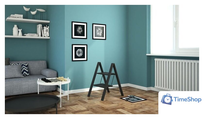 Лестница-стремянка Colombo Leonardo 2 G300A02W (2 ступени, черный) - Изображение №3 — Интернет-магазин Time-Shop