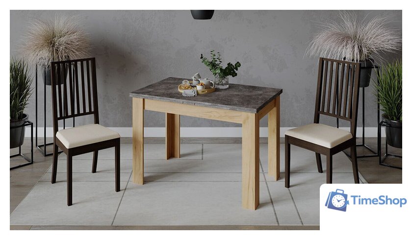 Кухонный стол Трия Промо тип 4 (дуб крафт золотой/ателье темное) - Изображение №1 — Интернет-магазин Time-Shop