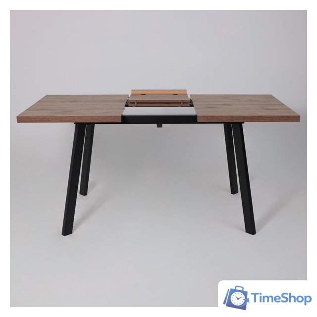 Кухонный стол Мамадома Borg-120 раздвижной 120-160х80 (дуб веллингтон/черный) - Изображение №22 — Интернет-магазин Time-Shop