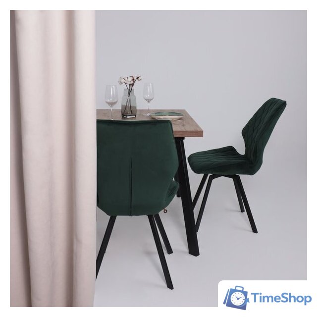 Кухонный стол Мамадома Borg-120 раздвижной 120-160х80 (дуб веллингтон/черный) - Изображение №3 — Интернет-магазин Time-Shop