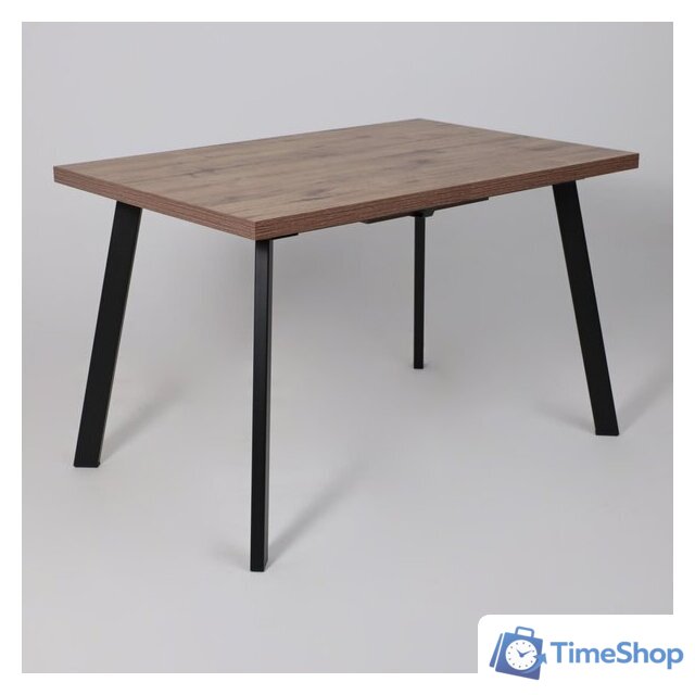 Кухонный стол Мамадома Borg-120 раздвижной 120-160х80 (дуб веллингтон/черный) - Изображение №7 — Интернет-магазин Time-Shop