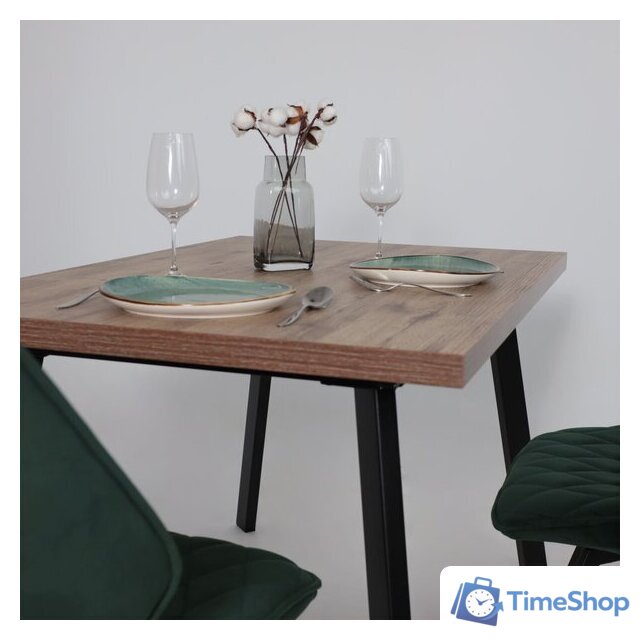 Кухонный стол Мамадома Borg-120 раздвижной 120-160х80 (дуб веллингтон/черный) - Изображение №5 — Интернет-магазин Time-Shop