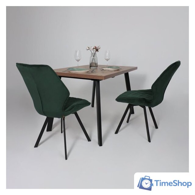 Кухонный стол Мамадома Borg-120 раздвижной 120-160х80 (дуб веллингтон/черный) - Изображение №4 — Интернет-магазин Time-Shop