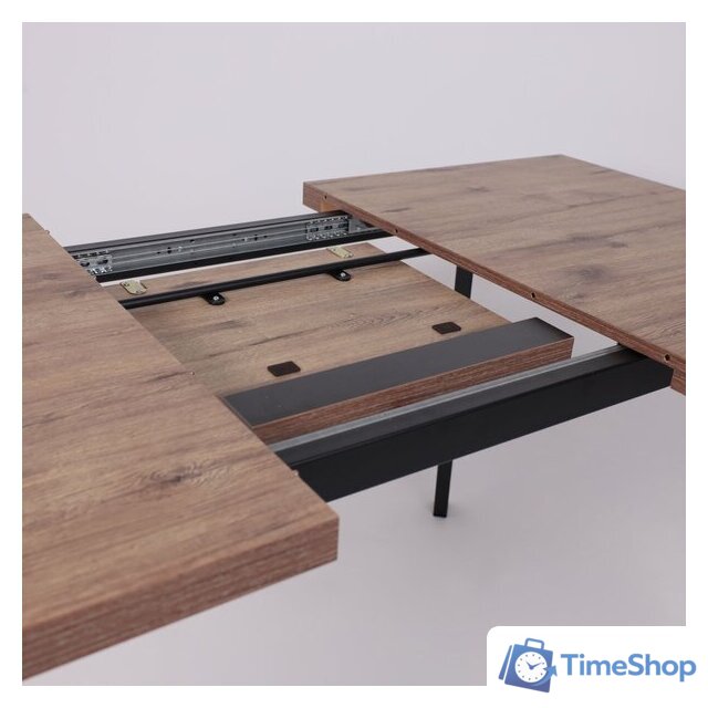 Кухонный стол Мамадома Borg-120 раздвижной 120-160х80 (дуб веллингтон/черный) - Изображение №15 — Интернет-магазин Time-Shop