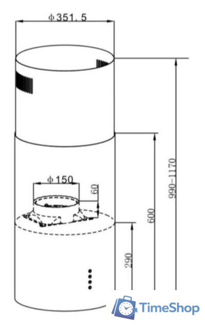 Кухонная вытяжка HOMSair Art 1050IS 35 (белый) - Изображение №2 — Интернет-магазин Time-Shop