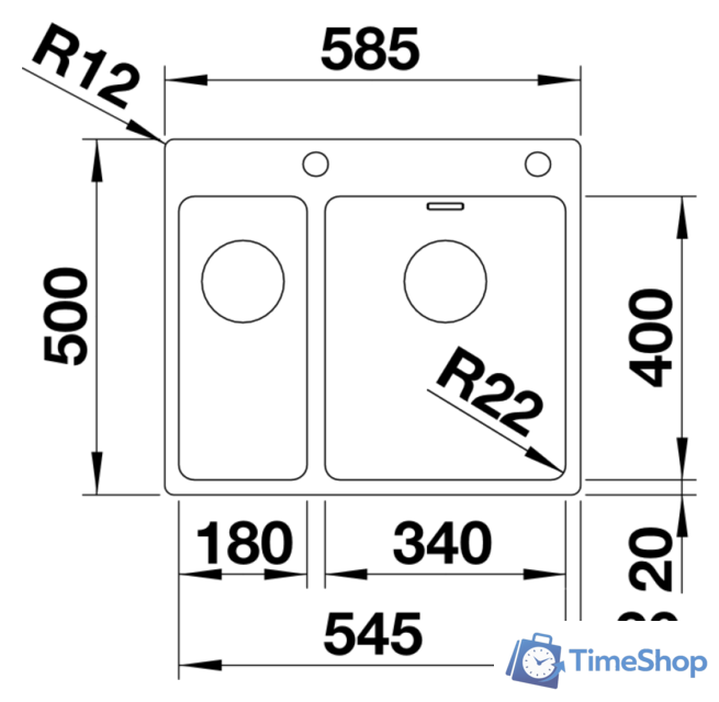 Кухонная мойка Blanco Andano 340/180-IF/A 525247 (с клапаном-автоматом, сатин) - Изображение №5 — Интернет-магазин Time-Shop