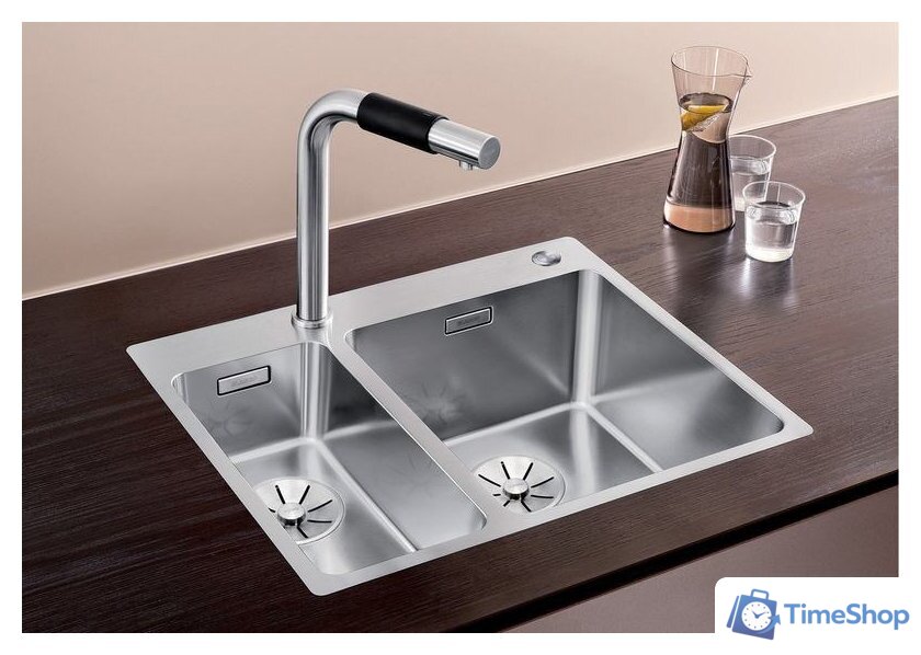 Кухонная мойка Blanco Andano 340/180-IF/A 525247 (с клапаном-автоматом, сатин) - Изображение №2 — Интернет-магазин Time-Shop