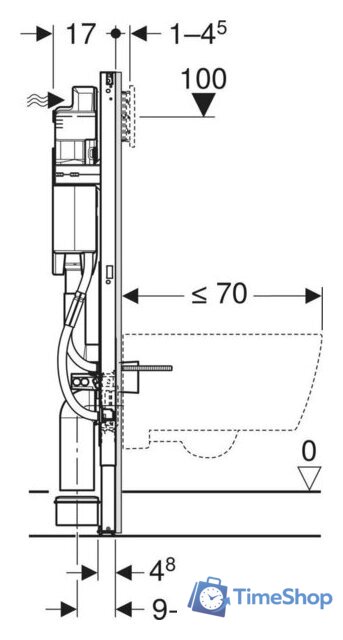 Инсталляция для унитаза Geberit Duofix 111.350.00.6 - Изображение №4 — Интернет-магазин Time-Shop