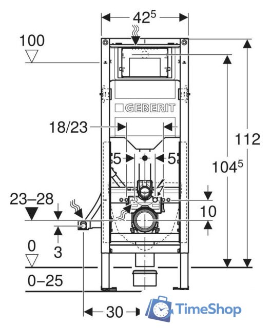 Инсталляция для унитаза Geberit Duofix 111.350.00.6 - Изображение №3 — Интернет-магазин Time-Shop